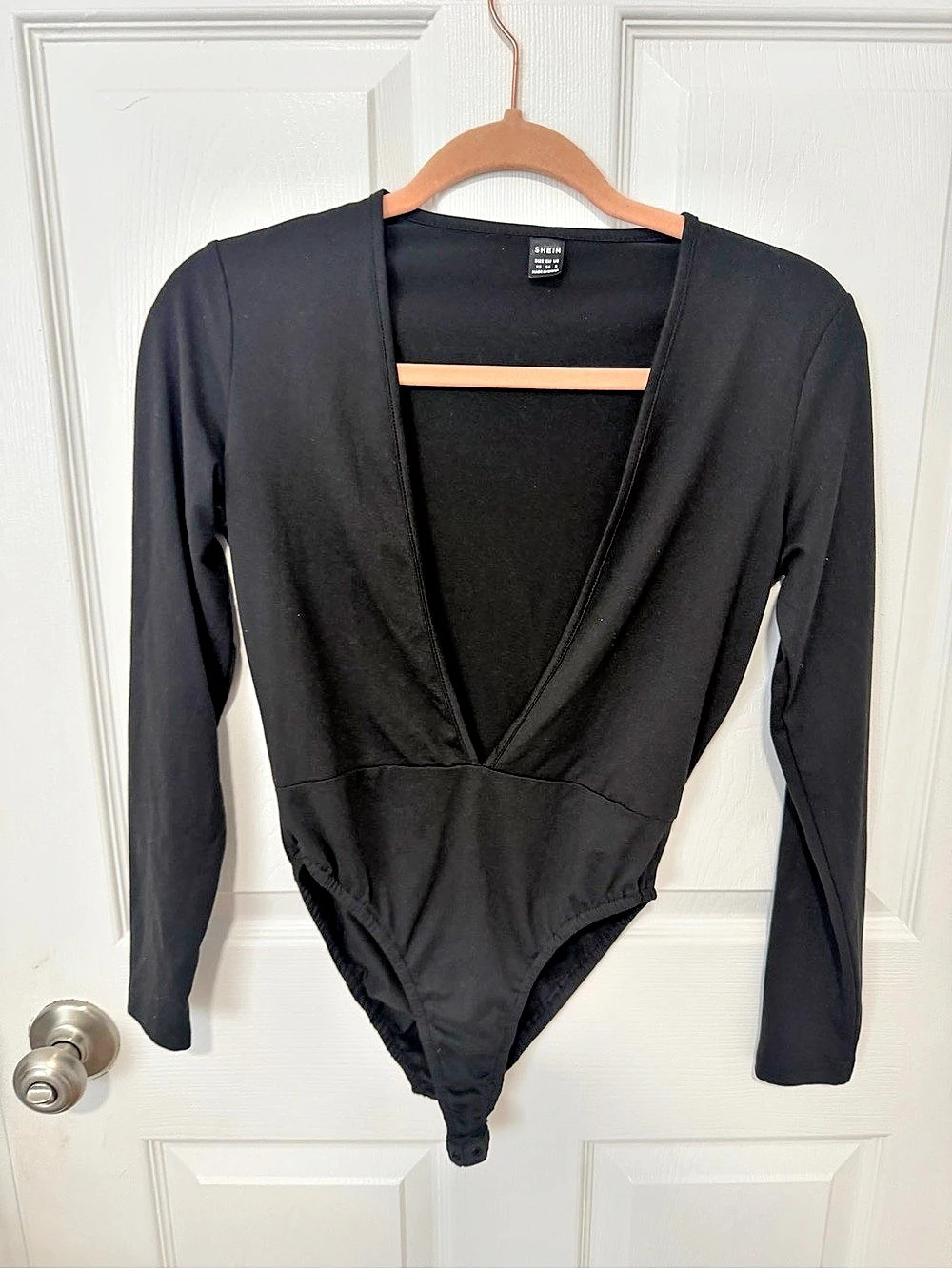 SHEIN Black Long Sleeve Bodysuit